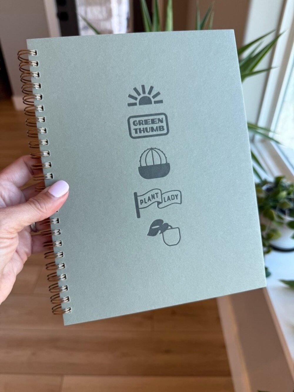 🌻 2/$20 Green Spiral Notebook with Plant Design